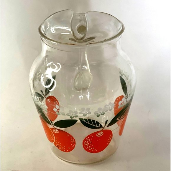 Vintage Orange Juice Pitcher MCM Libbey Glass 7.5" x 3.5" - Picture 11 of 13